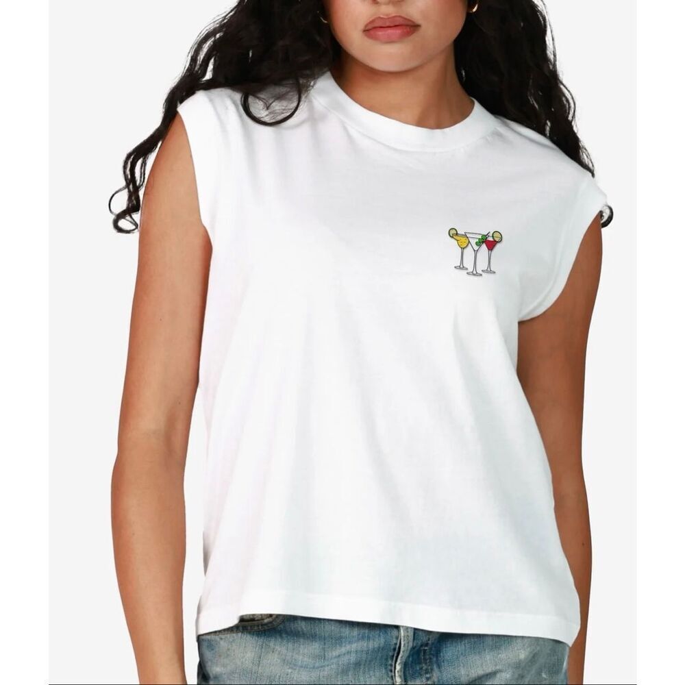 Girl Dangerous Cocktail Tank Top | Large in White